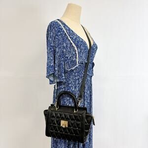 Michael Kors 35H7GVAM5L Vivianne Stud Quilted Leather Small IN Black